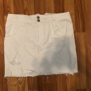 White Jean Skirt